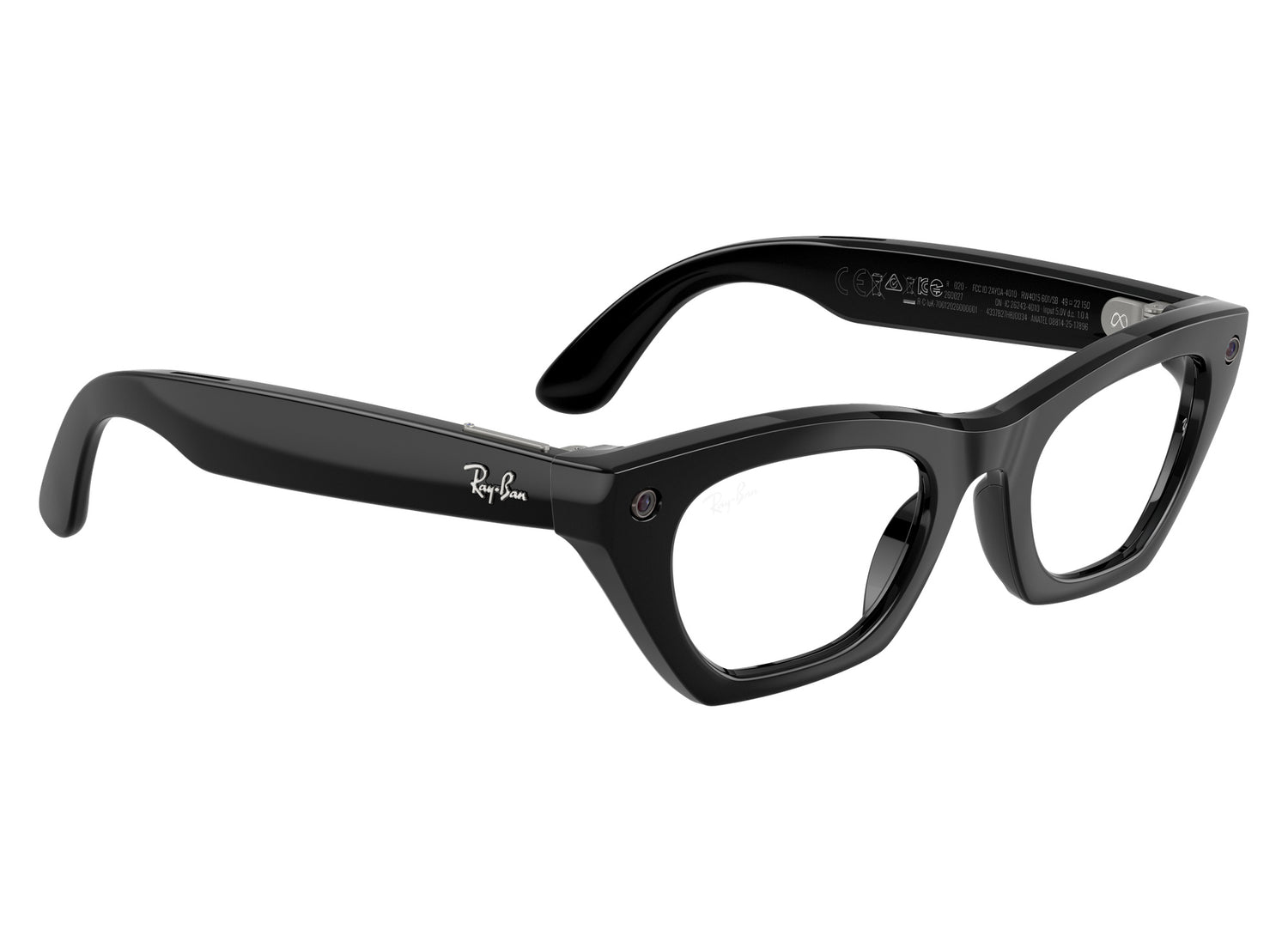 Ray-Ban Meta Zena (Gen 3) Sunglasses in Shiny Black w/ Clear Lenses view 7