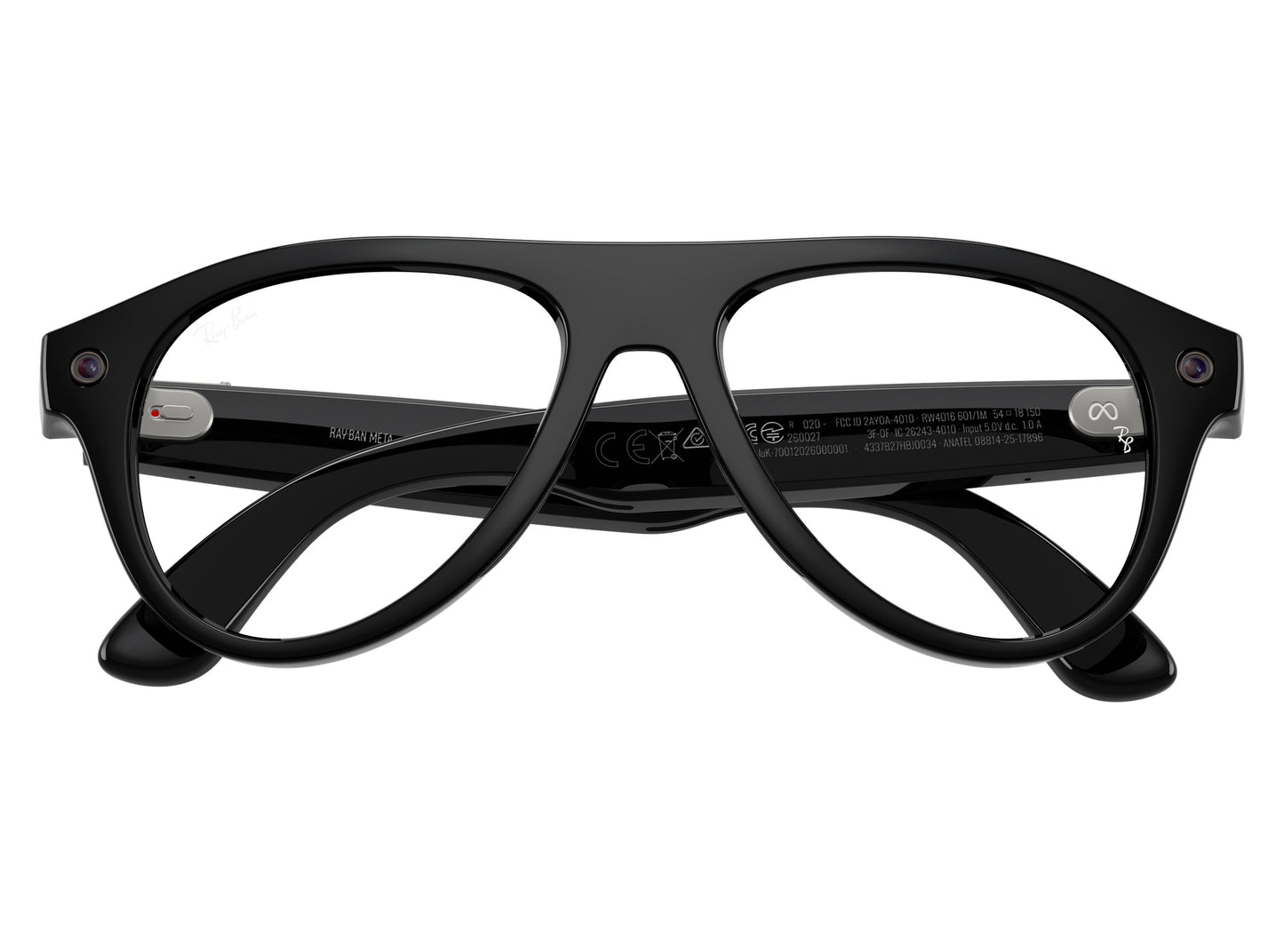 Ray-Ban Meta Aviator (Gen 3) Sunglasses in Shiny Black w/ Transitions Graphite Green Lenses view 1