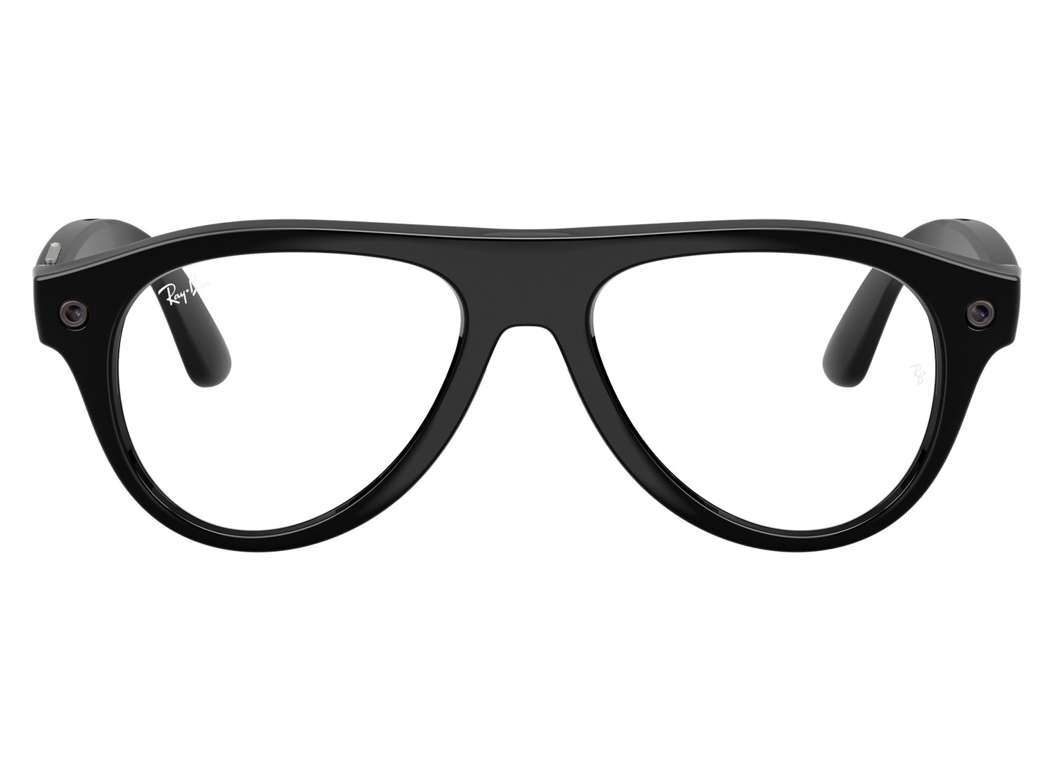 Ray-Ban Meta Aviator (Gen 3) Sunglasses in Shiny Black w/ Transitions Graphite Green Lenses view 2