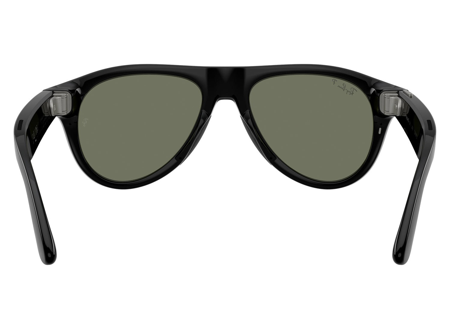 Ray-Ban Meta Aviator (Gen 3) Sunglasses in Shiny Black w/ G15 Green Polar Lenses view 5