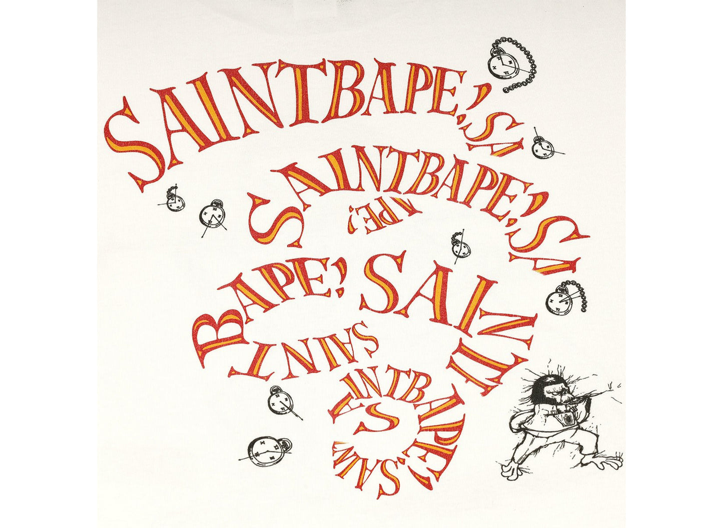 Saint Michael x BAPE Running Long Sleeve T-Shirt in White - view 4