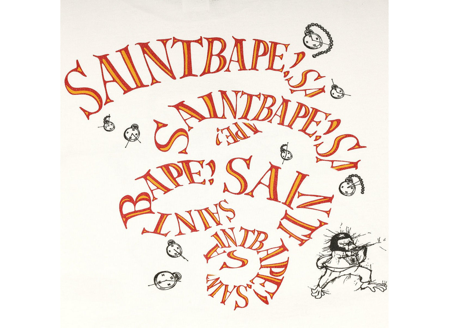 Saint Michael x BAPE Running Long Sleeve T-Shirt in White - view 4