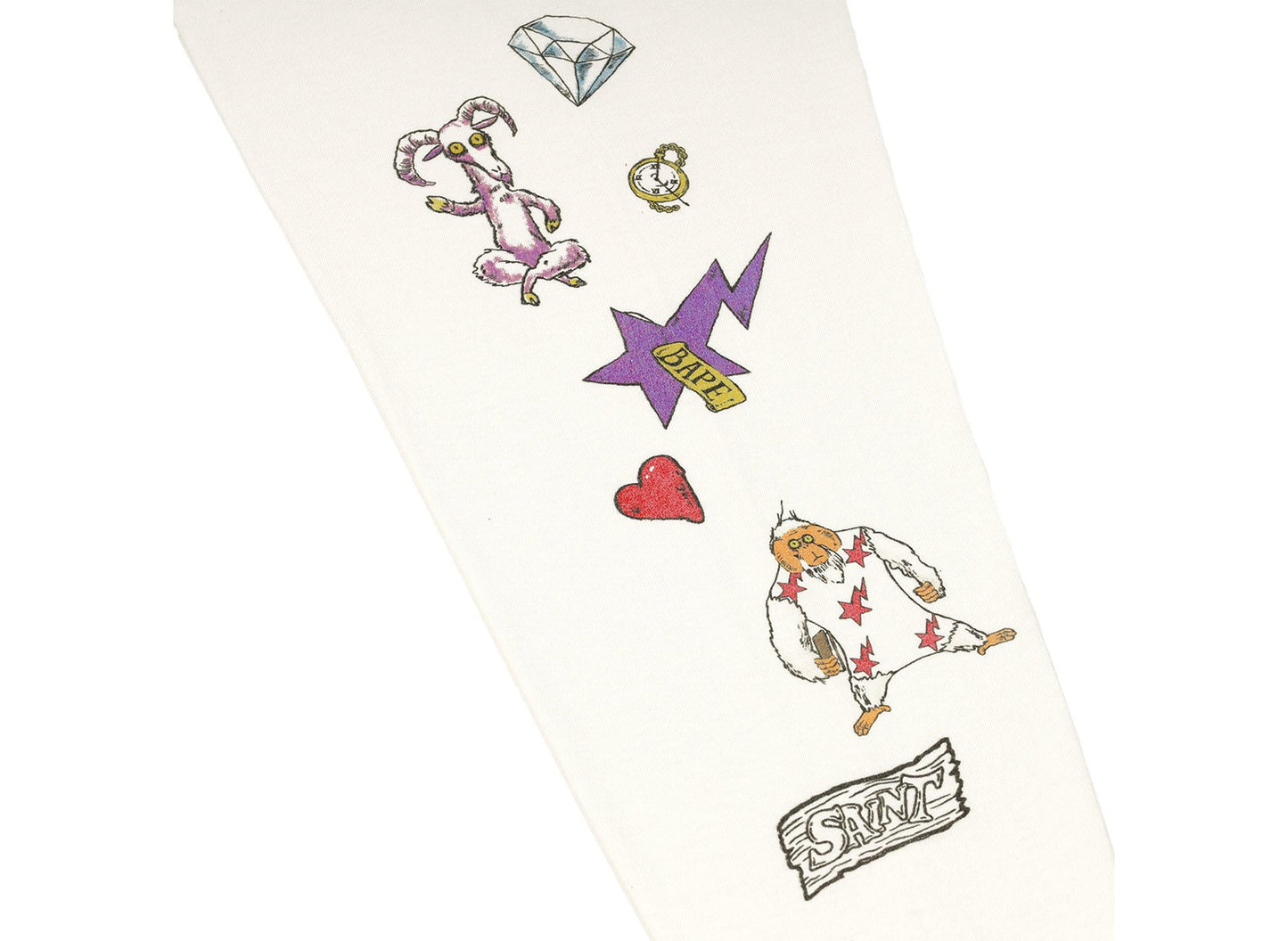 Saint Michael x BAPE Running Long Sleeve T-Shirt in White - view 6