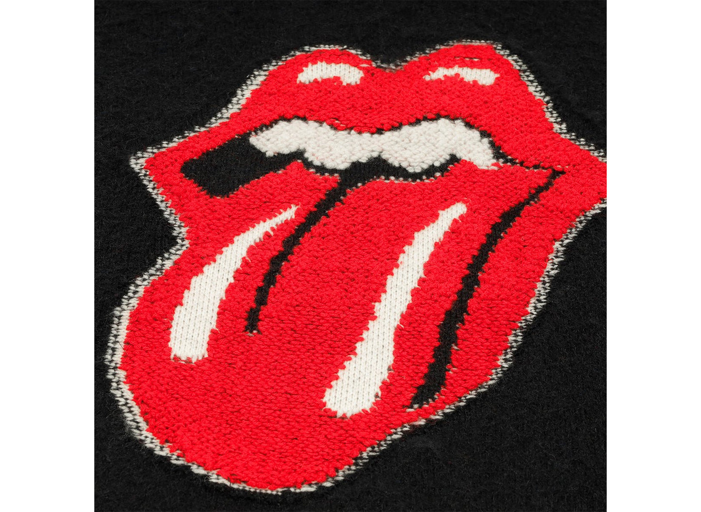 Saint Michael x The Rolling Stones Lips & Tongue Crewneck Knit in Black - view 3
