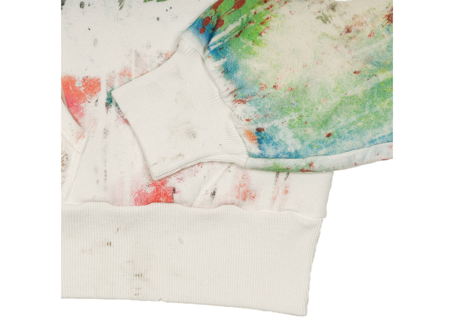 Saint Michael Madsucky Double Face Hoodie in White — cuff and hem detail