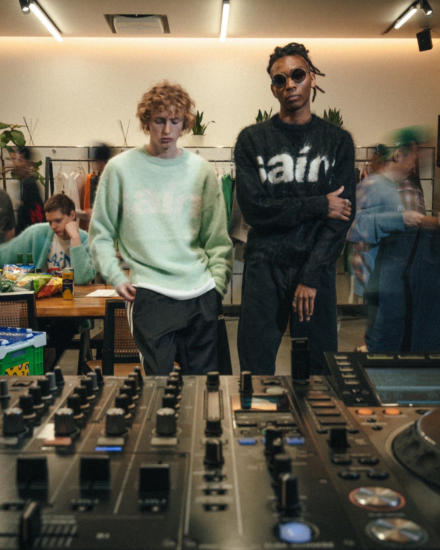 Saint Michael Mohair Crew Knit in Black — product detail