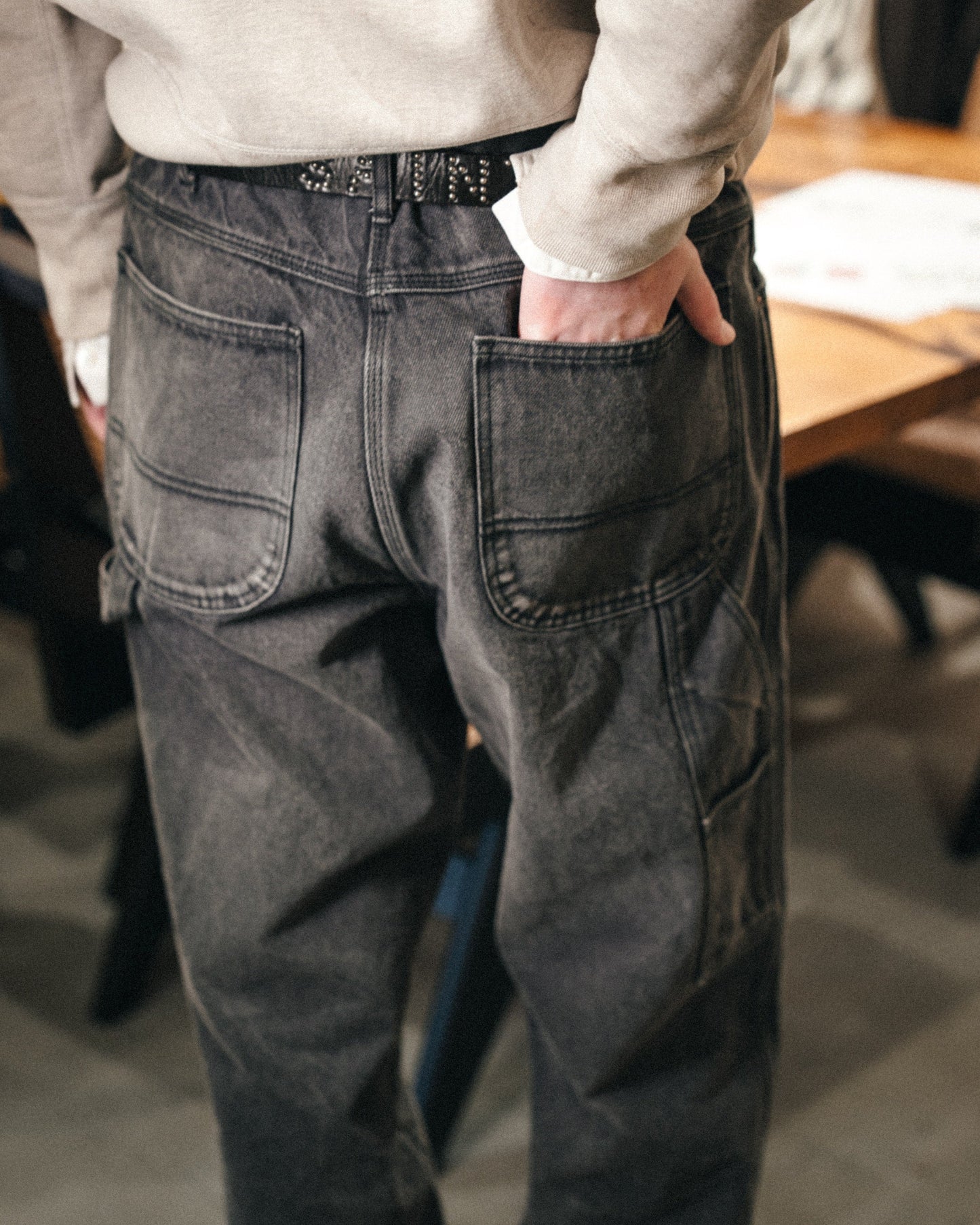 Saint Michael Black Denim Painter Pants in Black — product detail