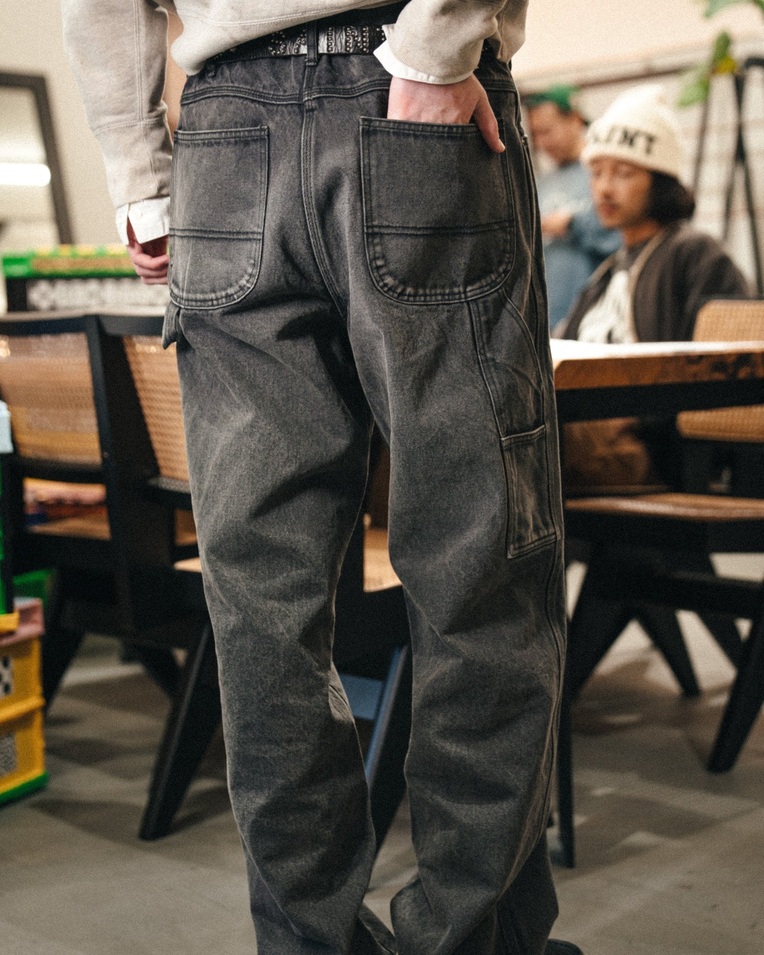 Saint Michael Black Denim Painter Pants in Black — product detail