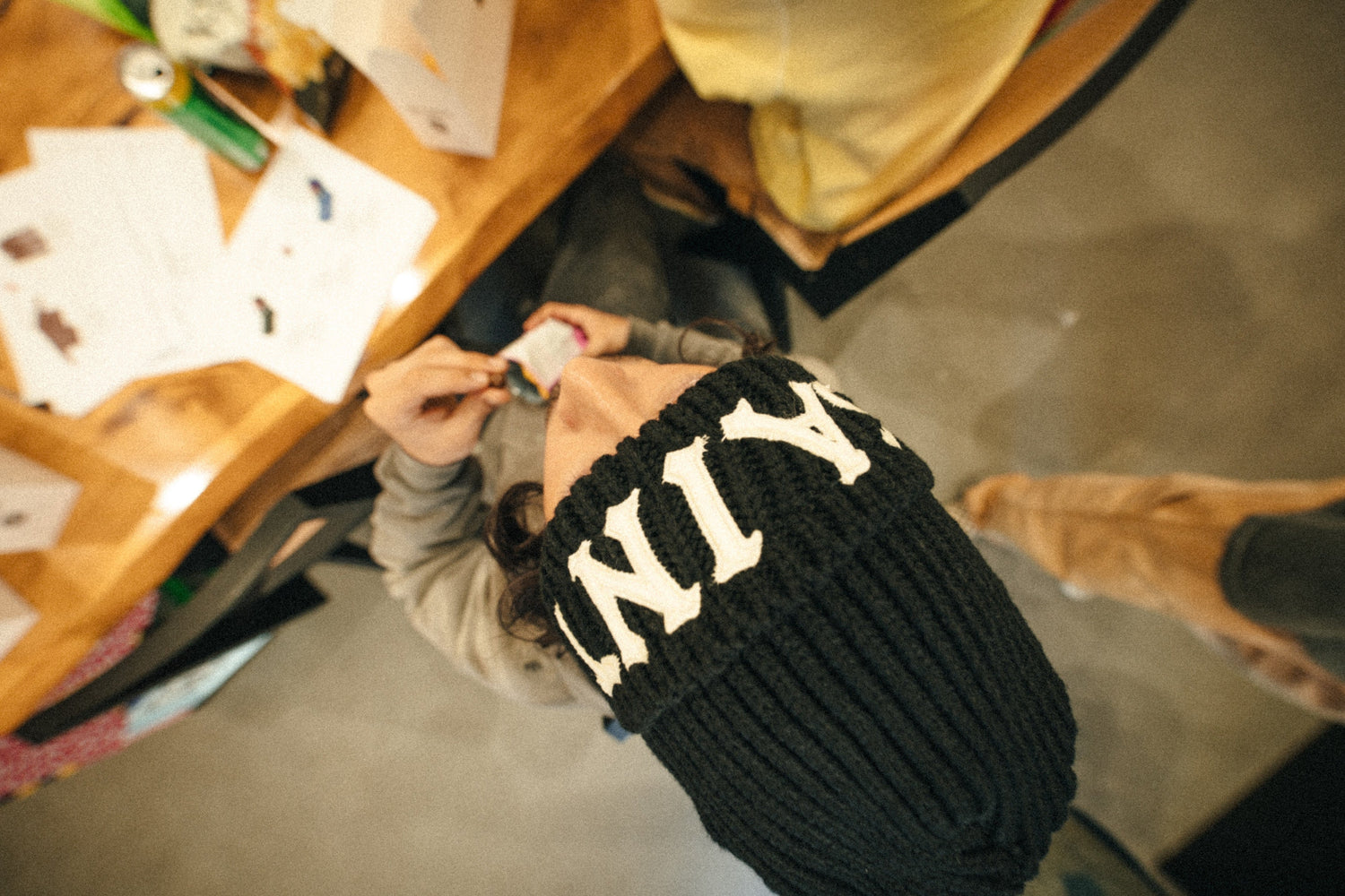 Saint Michael 'Saint' Knit Cap in Black — product detail