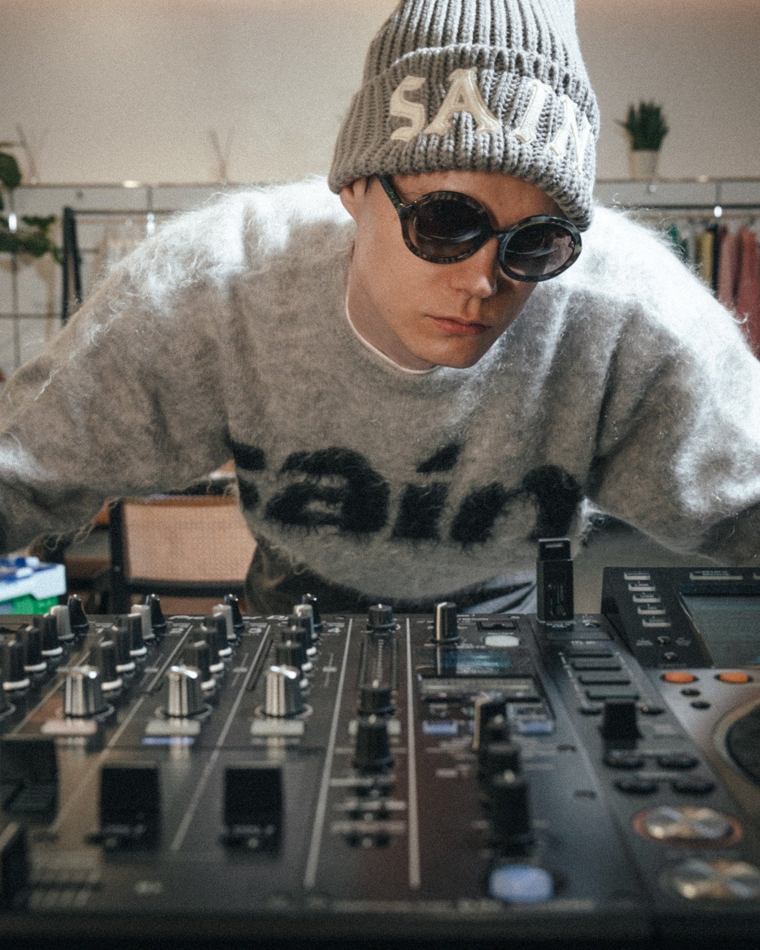 Saint Michael 'Saint' Knit Cap in Grey — product detail