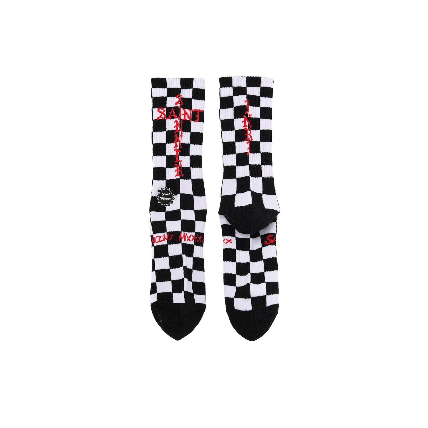 Saint Michael Check Socks in Black / White — product detail