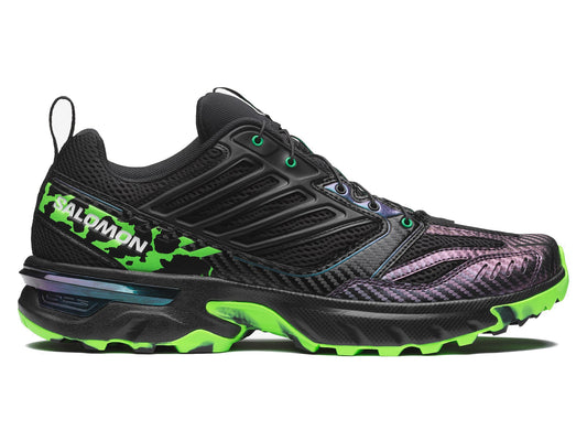 Salomon x Feid ACS NEXXT The Green Star in Black, Bright Green and Green Gecko - lateral view