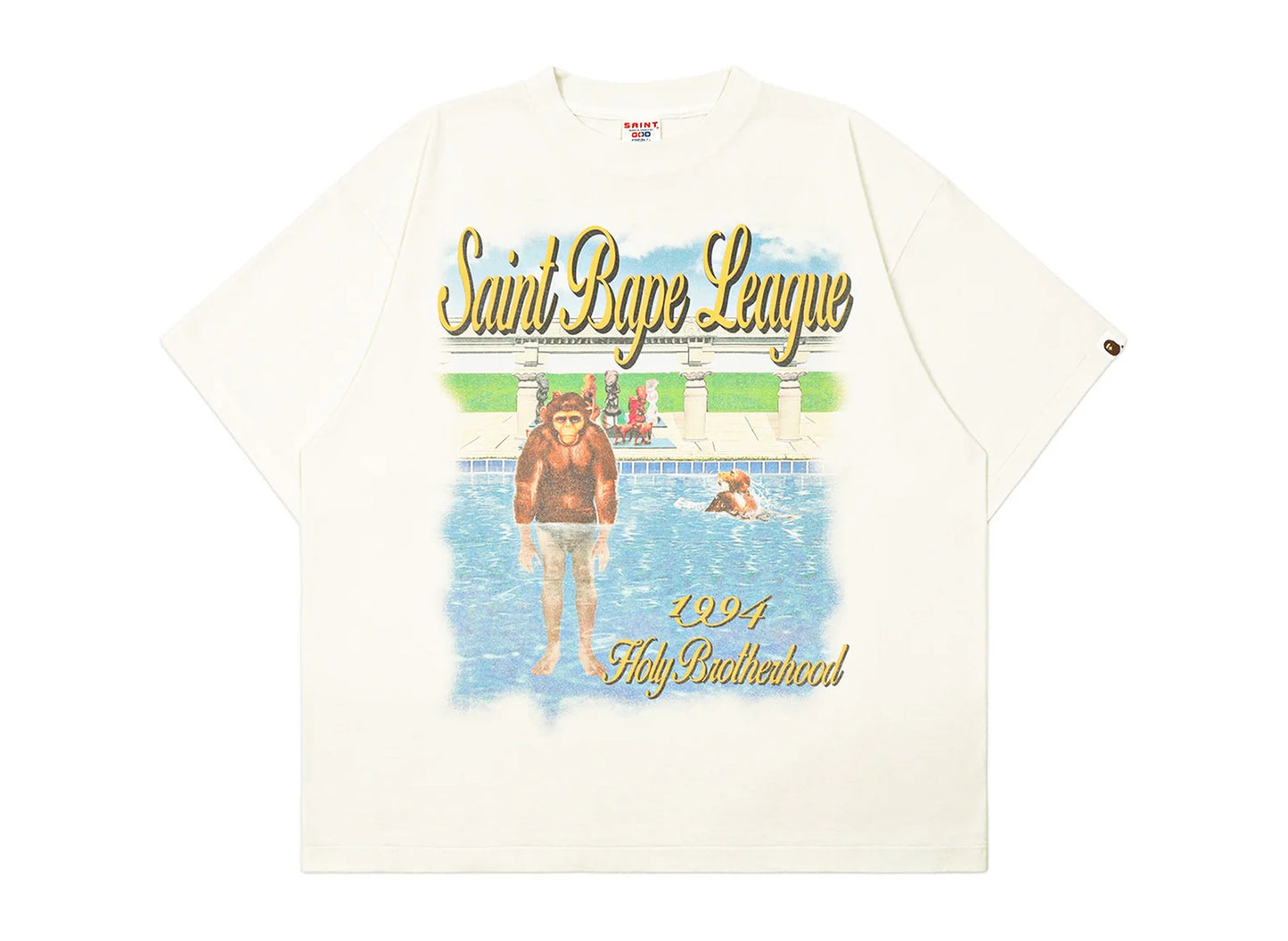 Saint Michael x BAPE 'Pool' SS T-Shirt in White