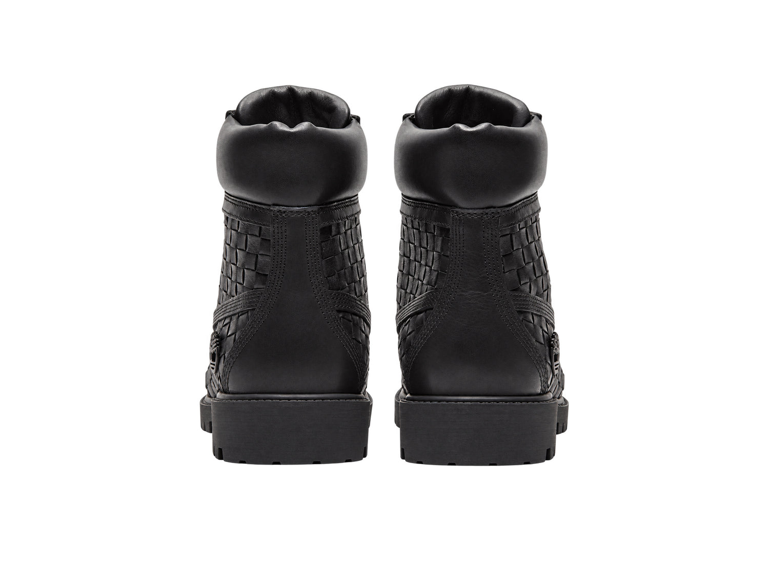 Timberland Premium 6-Inch Woven Boot in Black – heels view