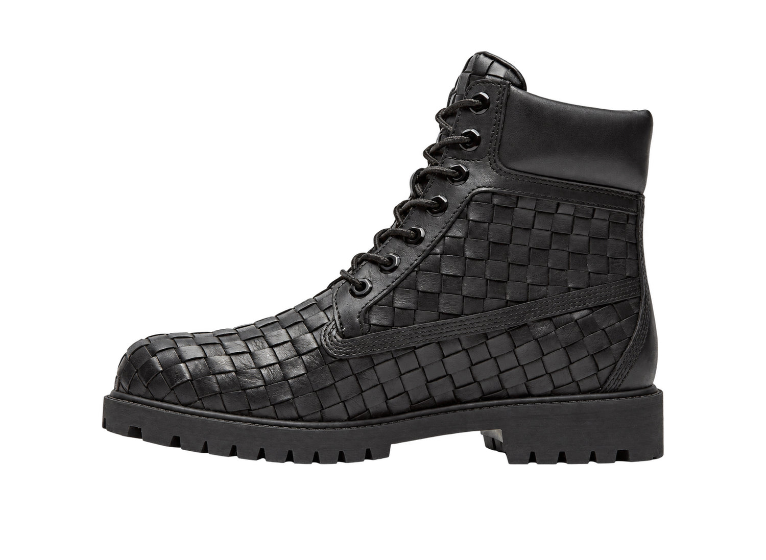 Timberland Premium 6-Inch Woven Boot in Black – medial view