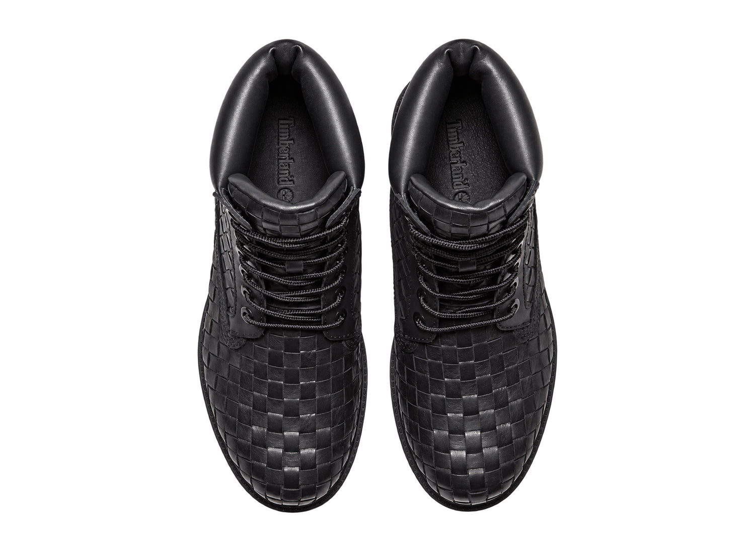 Timberland Premium 6-Inch Woven Boot in Black – top view