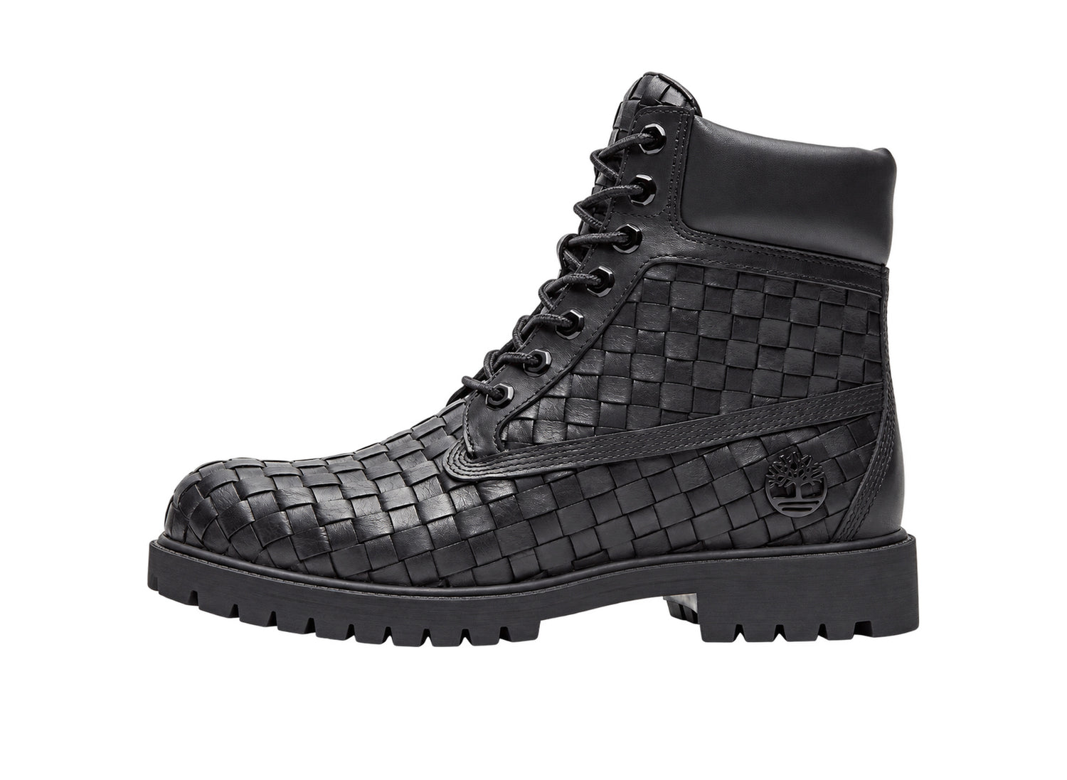 Timberland Premium 6-Inch Woven Boot in Black – opposite side view