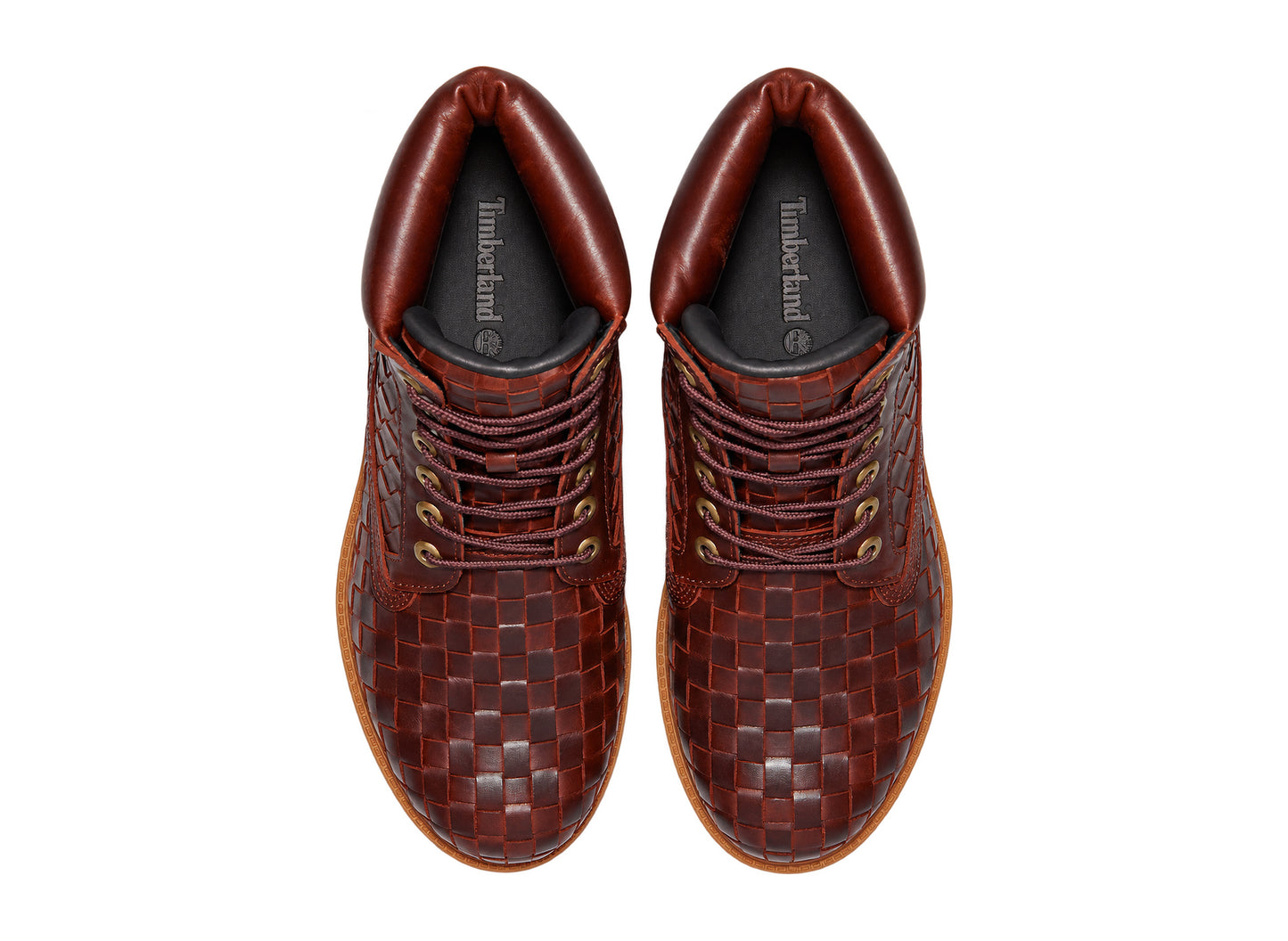 Timberland Premium 6-Inch Woven Boot in Burgundy – top view