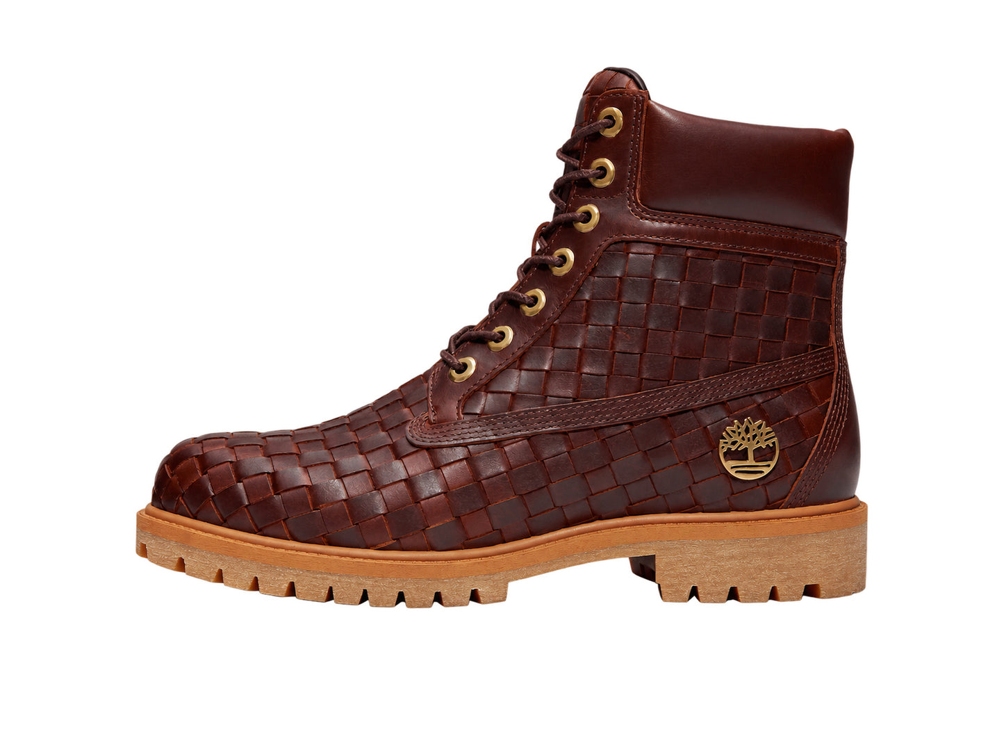 Timberland Premium 6-Inch Woven Boot in Burgundy – opposite side view