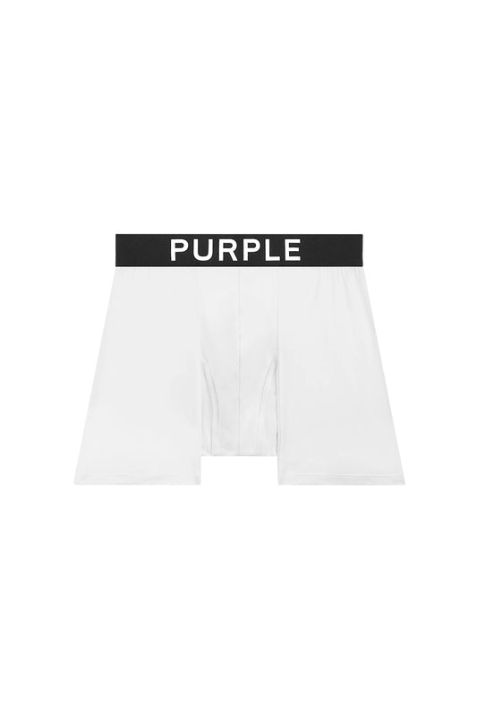 Purple Brand Boxer Briefs in White