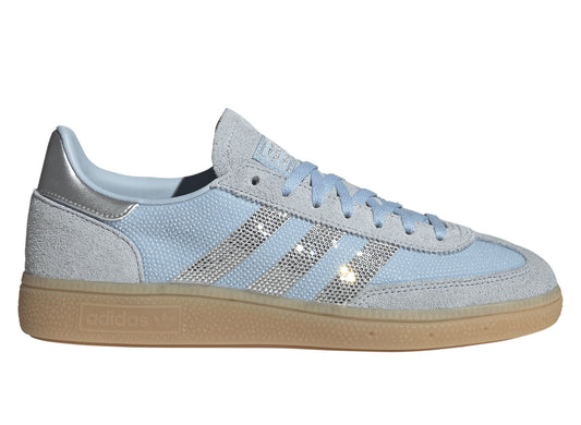 Women's Adidas Handball Spezial Rhinestone in Clear Sky / Silver Metallic — right side