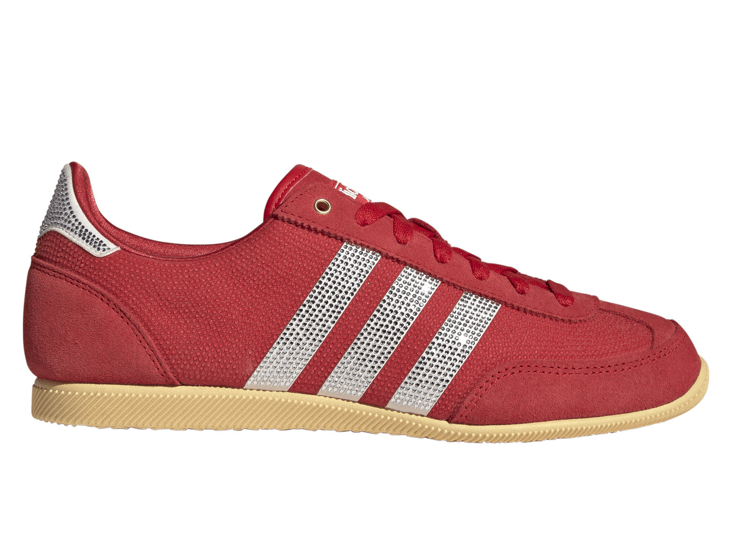 Women's Adidas Japan Rhinestone in Vivid Red / Cloud White / Orange Tint — right side