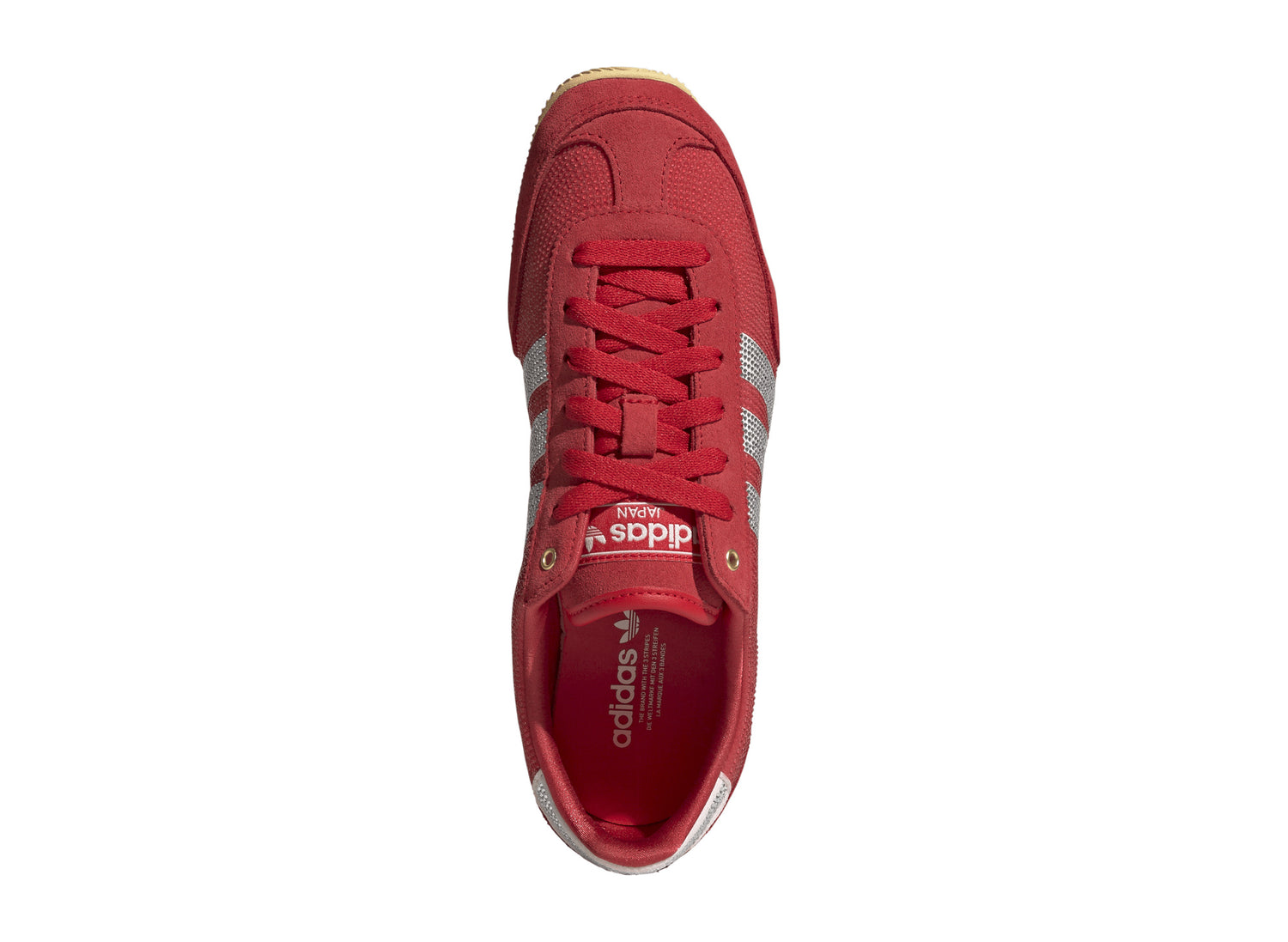 Women's Adidas Japan Rhinestone in Vivid Red / Cloud White / Orange Tint — top
