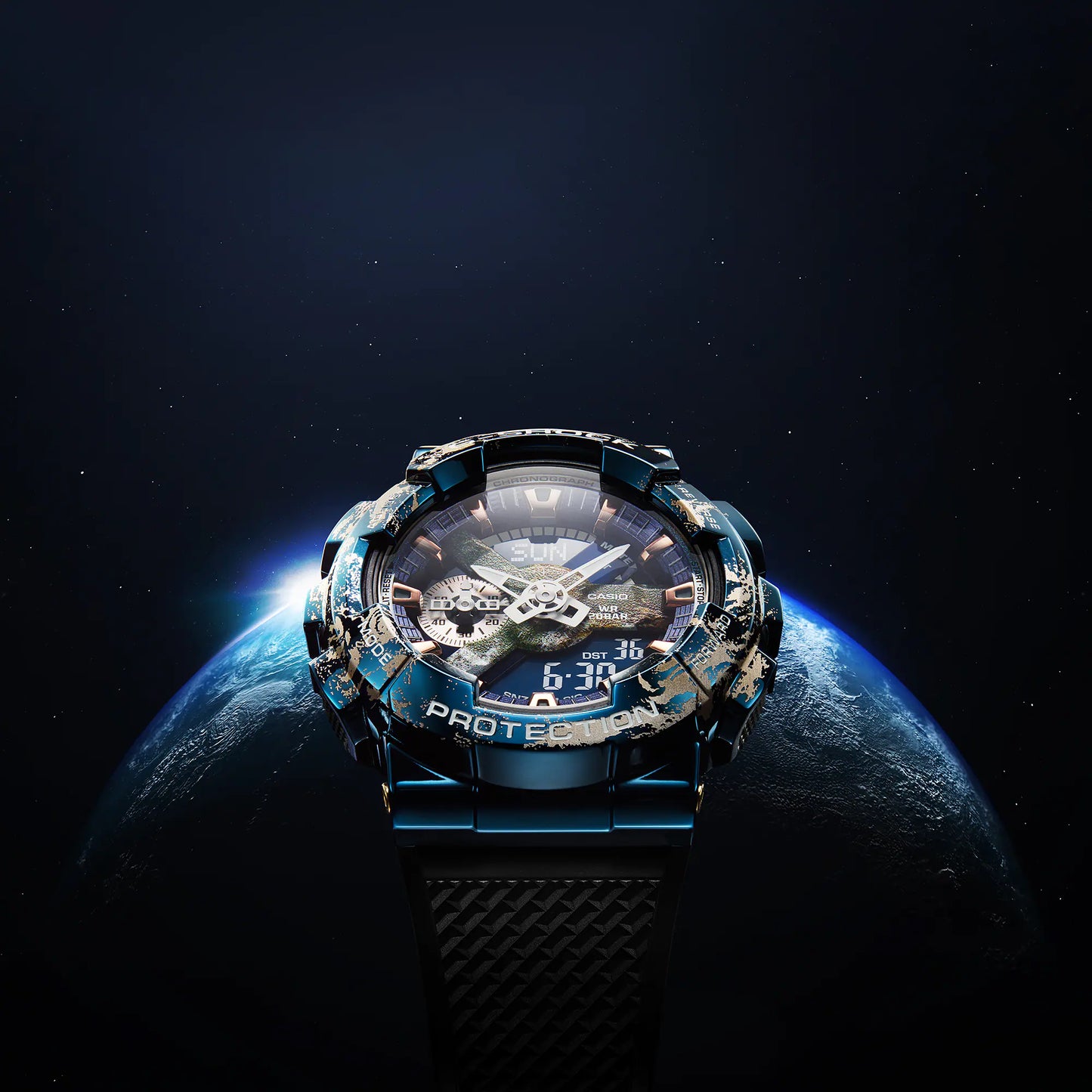 Casio G-Shock Metal Covered GM-110 Series Watch 'Planet Earth' xld