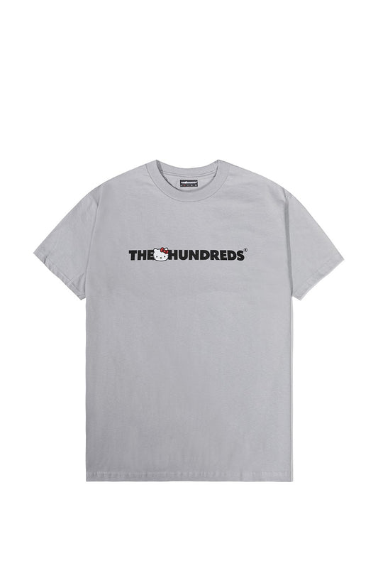The Hundreds x Sanrio Kitty Bar Logo T-Shirt in Silver