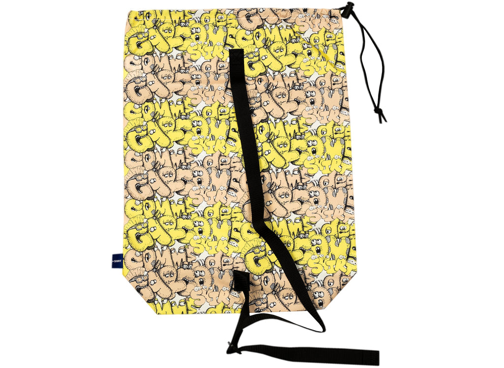 Comme des Garçon x KAWS Drawstring Bag in Yellow