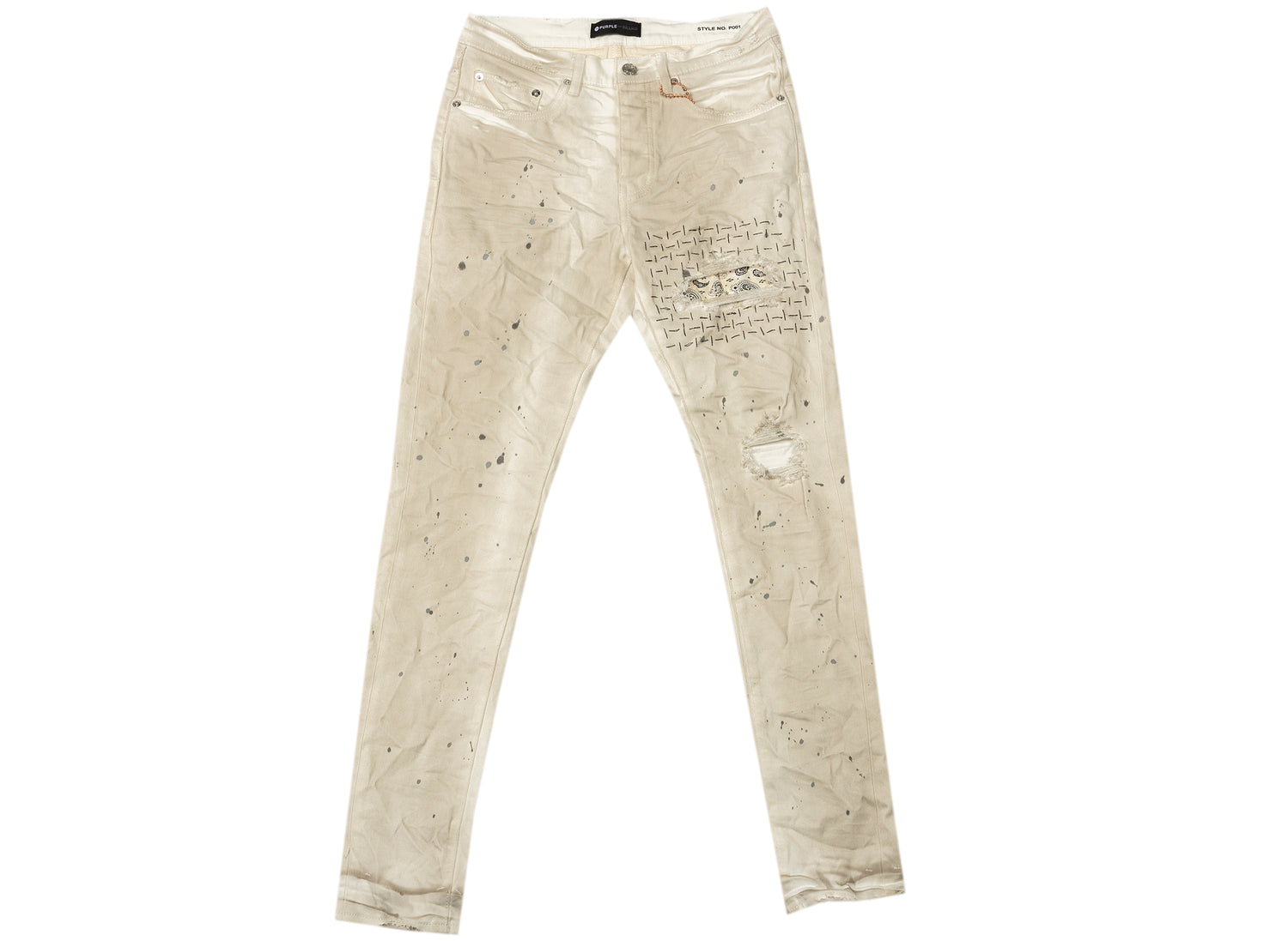 Purple Brand Bandana Print Patch Jeans in White – Oneness Boutique