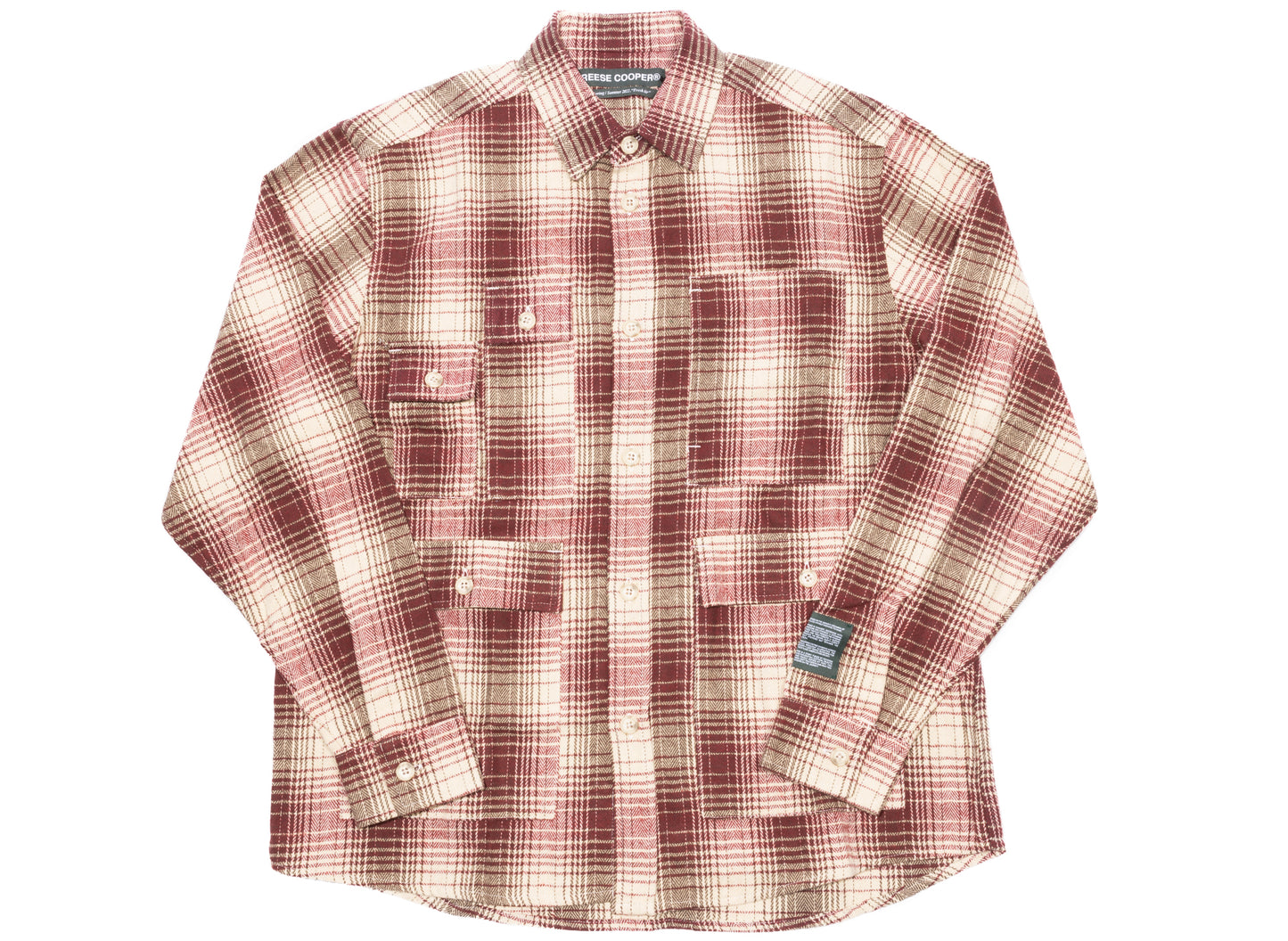 Reese Cooper Cargo Pocket Flannel Shirt in Red