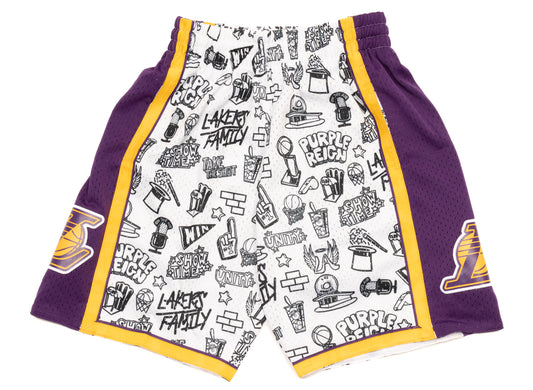 Mitchell & Ness NBA 2009 Lakers Doodle Swingman Shorts