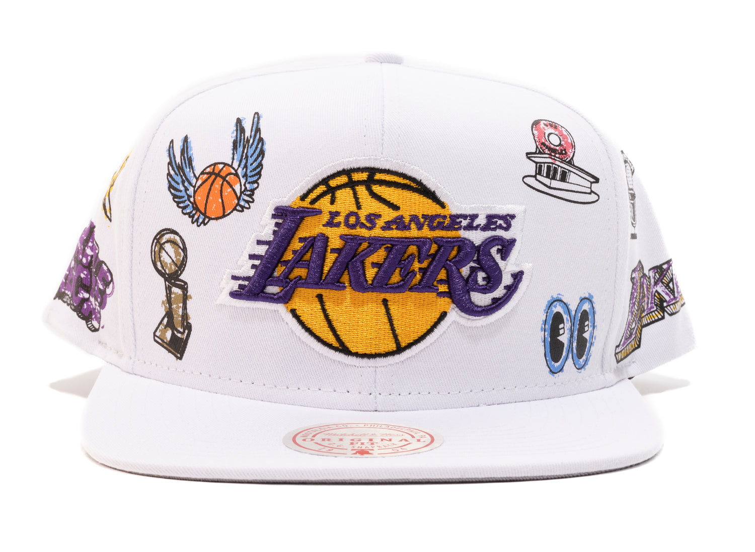 Los Angeles Lakers NBA White Mitchell & Ness Snapback hat cap