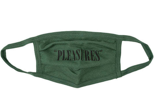 Pleasures Core Logo Face Mask in Olive