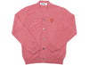 Comme des Garçons Play Double Heart Cardigan in Red