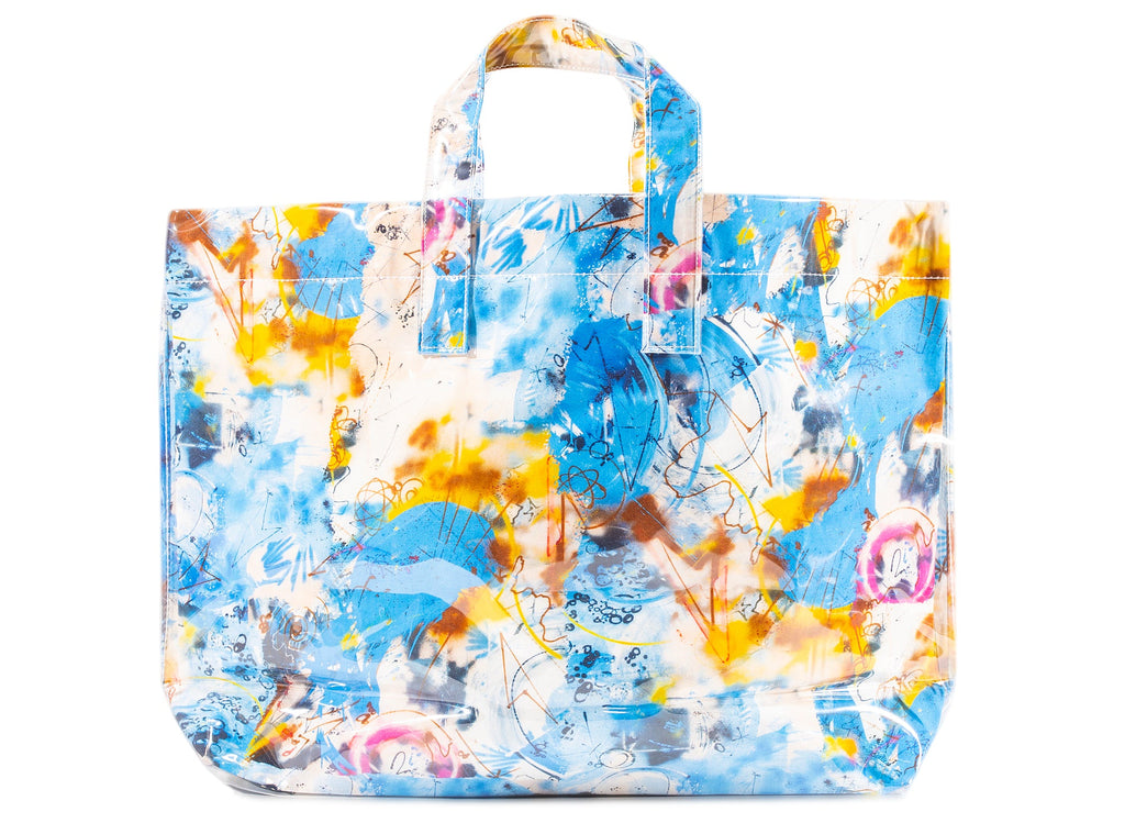 Comme des Garçon SHIRT x Futura Print Shopper Bag in Blue