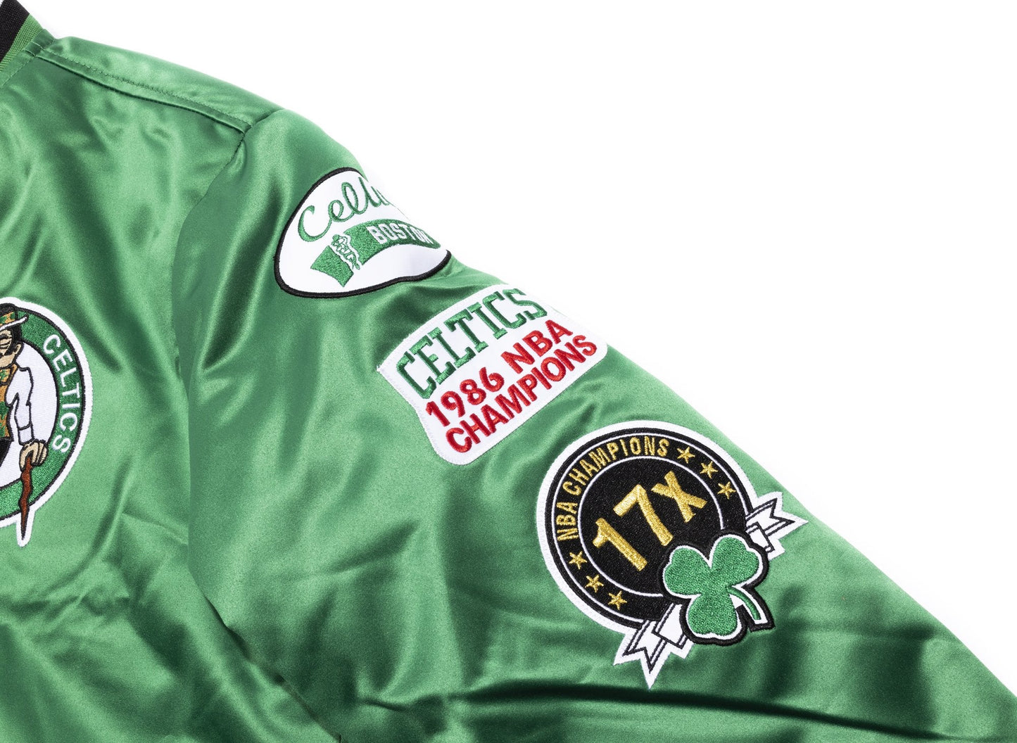 Mitchell & Ness NBA Champ City Satin Celtics Jacket