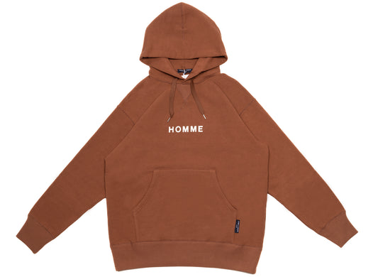 Comme des Garçons Homme Logo Hoodie in Charcoal Brown