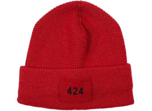 424 Ribbed Hat in Red