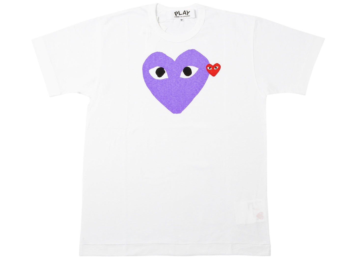 Comme des Garçons Play Double Heart T-Shirt 'White/Purple'