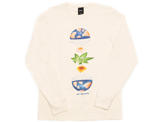 HUF We Are The World L/S Tee in Natural