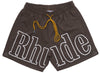 Rhude Logo Swim Trunks in Dark Grey