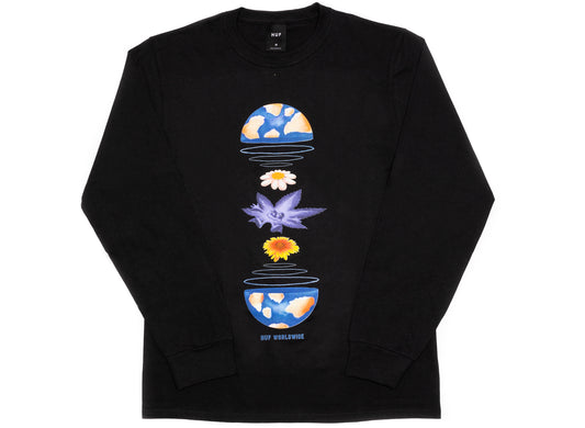 HUF We Are The World L/S Tee in Black