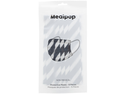 Medipop 5-Pack Adult Disposable Waves Face Masks