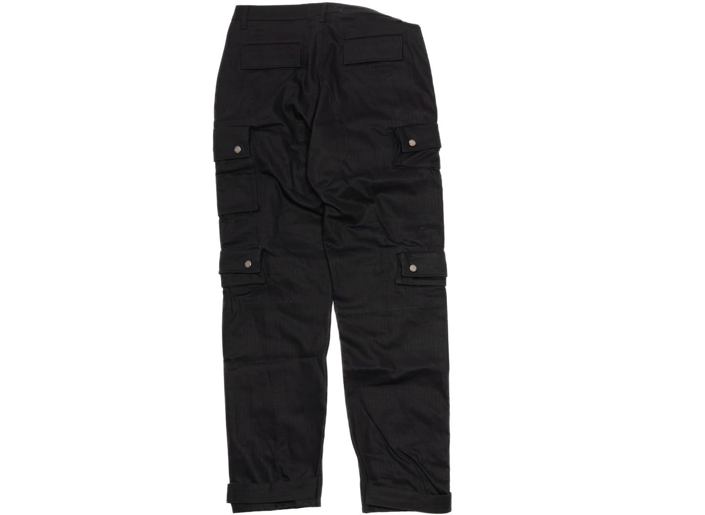 Reese Cooper Cotton Herringbone Cargo Pants in Black