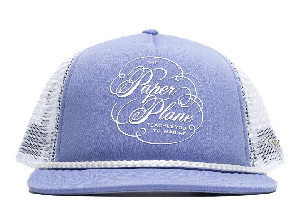 Paper Planes Script Trucker Hat in Lavender