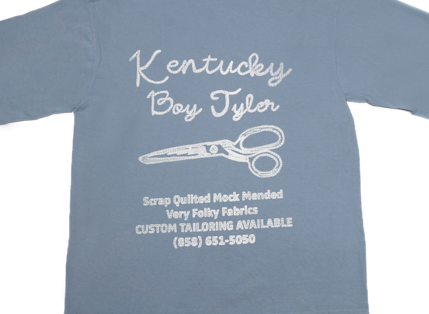 Kentucky Boy Tyler Call Me Long Sleeve Tee in Light Blue