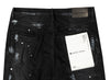 Purple Brand Black Resin Slit Knee Jeans