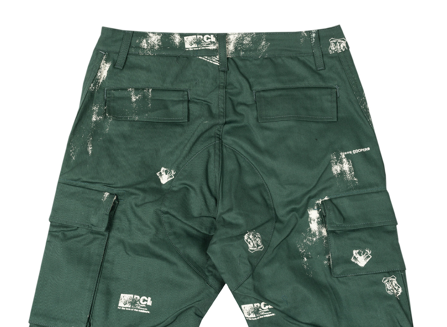 Reese Cooper Stamp Print Cotton Canvas Cargo Trousers